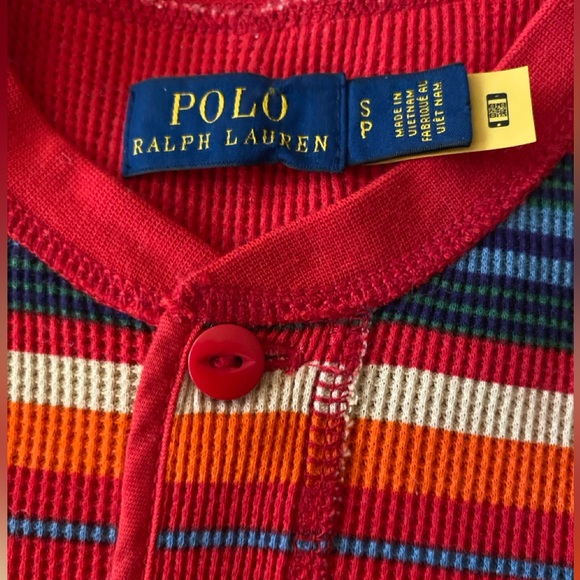 Polo Ralph Lauren Red/Multicolor Striped Knit Long Sleeve Maxi Dress Size S - Picture 9 of 12